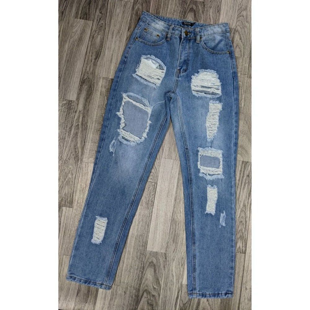 (3/$35) Nasty Gal Collection Size 2 Distressed‎ Skinny Pockets Denim Blue Jeans